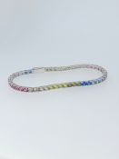 Silver 925 Rainbow Cz Set Bracelet