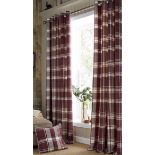 Highland Long Curtains Plum 229 x 137 cm