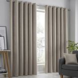 Velour Eyelet Curtains Stone 168 x 137 cm
