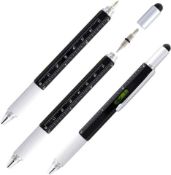 25 x 6 In 1 Tool Pen With Ruler, Level, Touch Screen Stylus RRP £6.99ea L12a