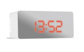 Jones Clocks Reflect Digital Alarm Clock In White RRP £21.99 L24a