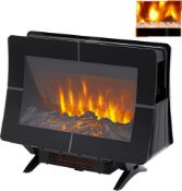 1000/2000w Freestanding Electric Fireplace Double-Sided Heating Electric Fires Stove