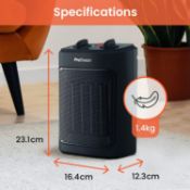 Pro Breeze 2000W Mini Ceramic Fan Heater - 3 Heat Settings RRP £44.99 L26