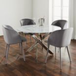 Silver Plated Marble Glass Round Dining Table RRP - £796