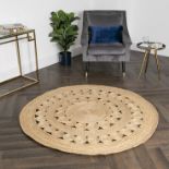 Circle Pattern Round Jute Rug RRP - £150