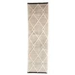 Cream & Black Diamond Pattern Runner Wool Rug (60 x 230cm) RRP - £164