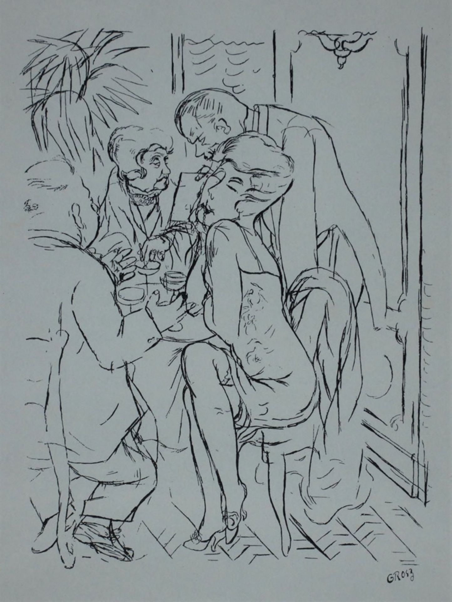 Grosz, Georg, Im Cafe, Litho., sig. 26 x 19