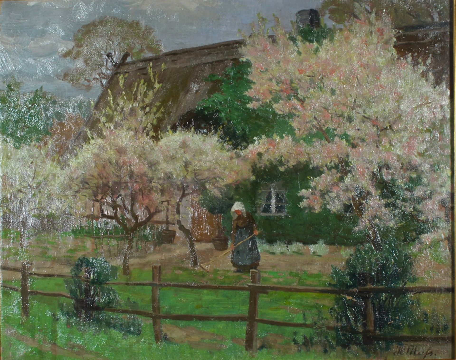 Mass, Helene Frühling im Garten Öl sig 47 x 59