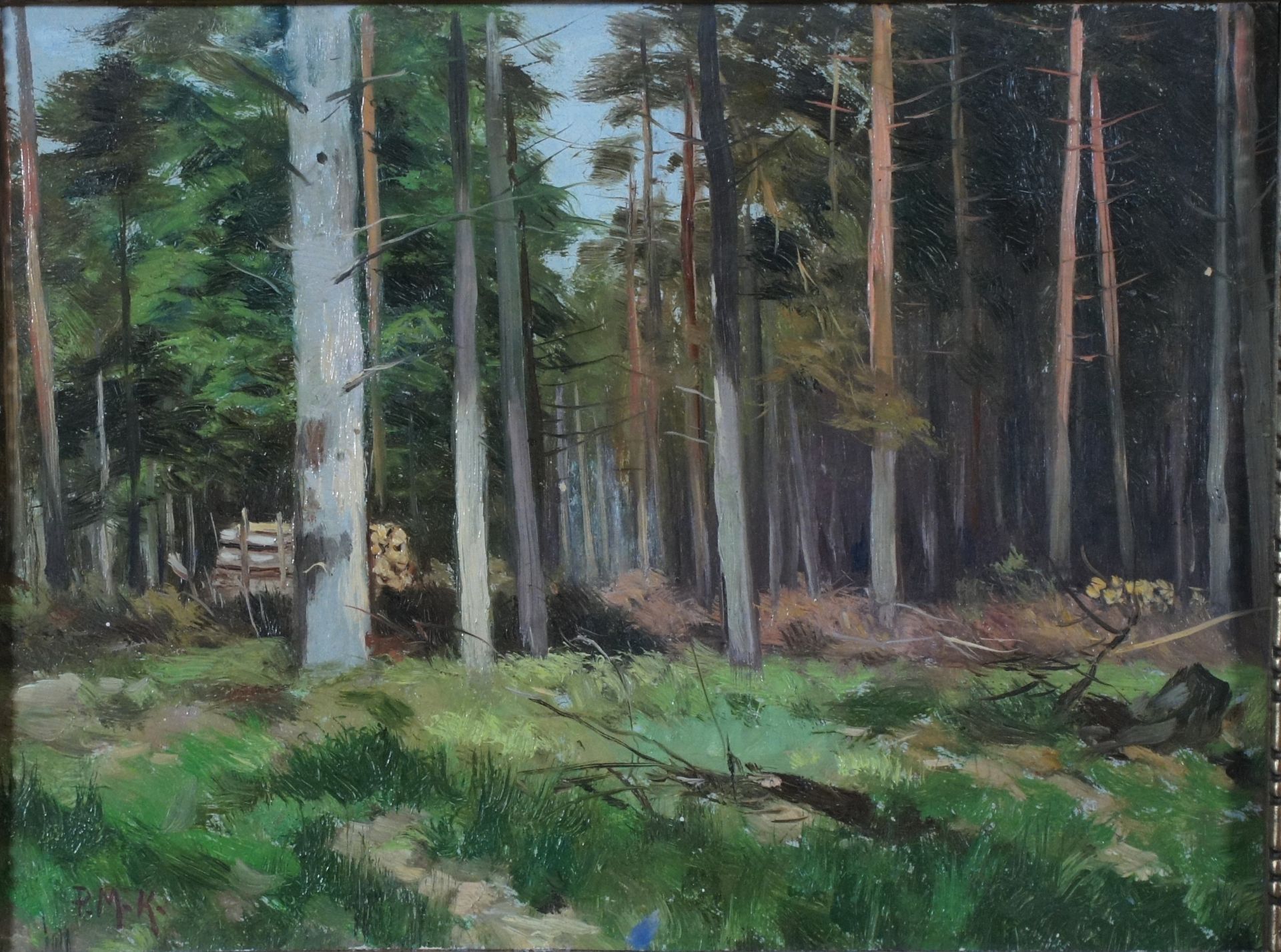 Müller-Kaempf, Paul, Lichtung im Wald Öl mg 21 x 28