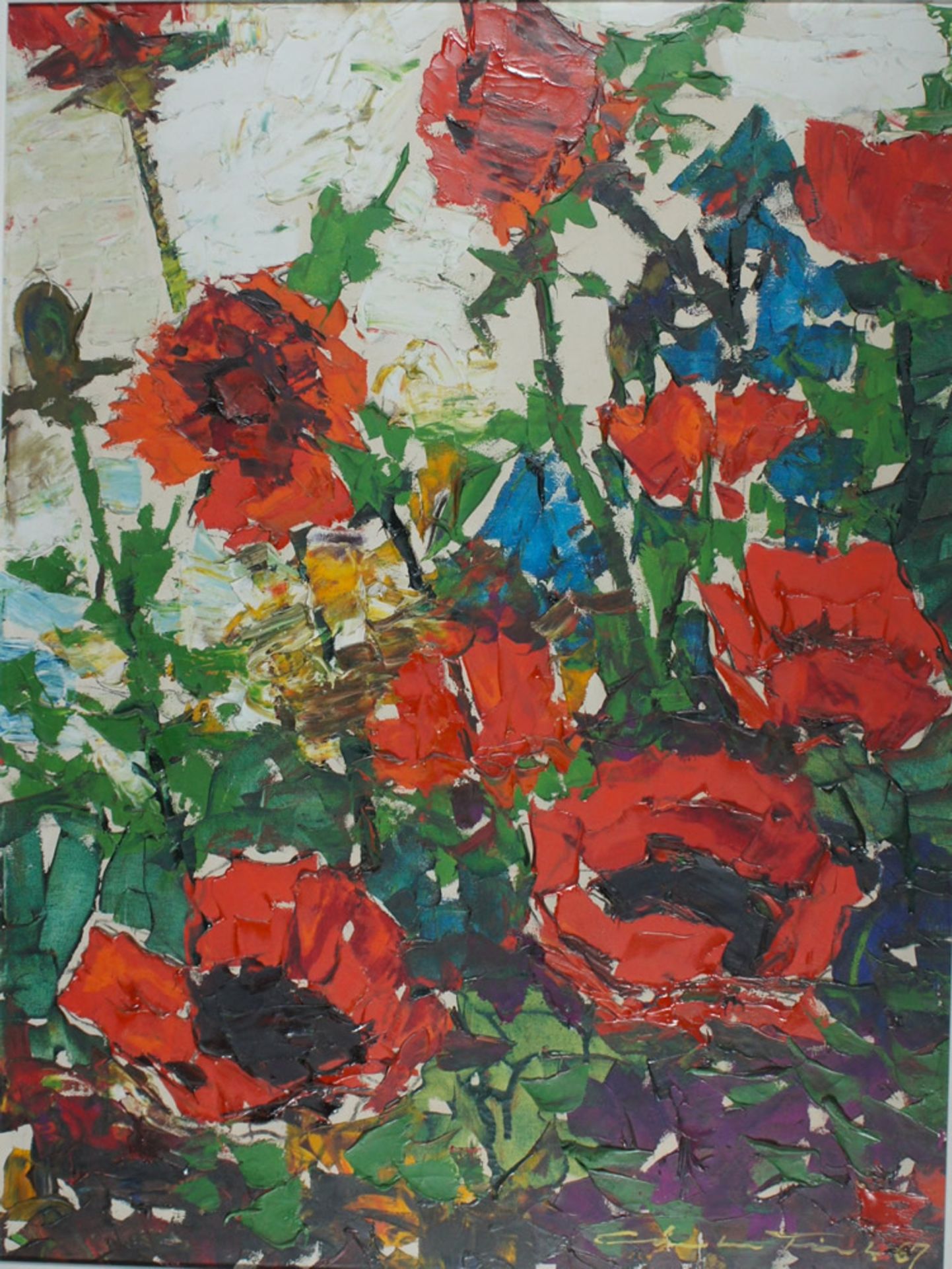 Fink, Günter, Klatschmohn, 1967 Acryl sig 79 x 59