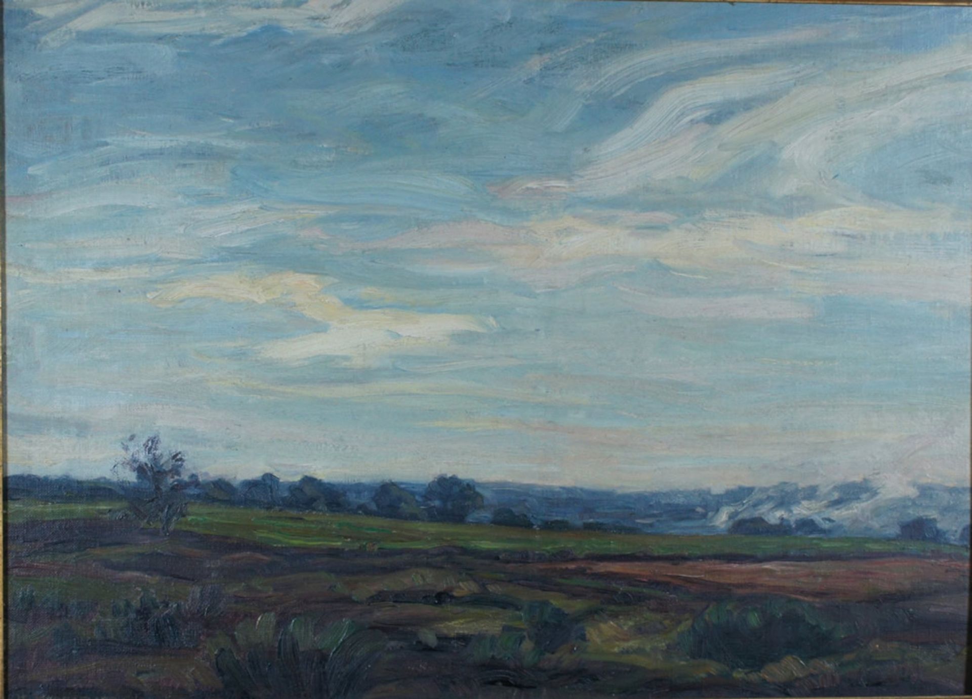 Hennemann, Karl,  mecklenburg. Landschaft Öl sig 44 x 62