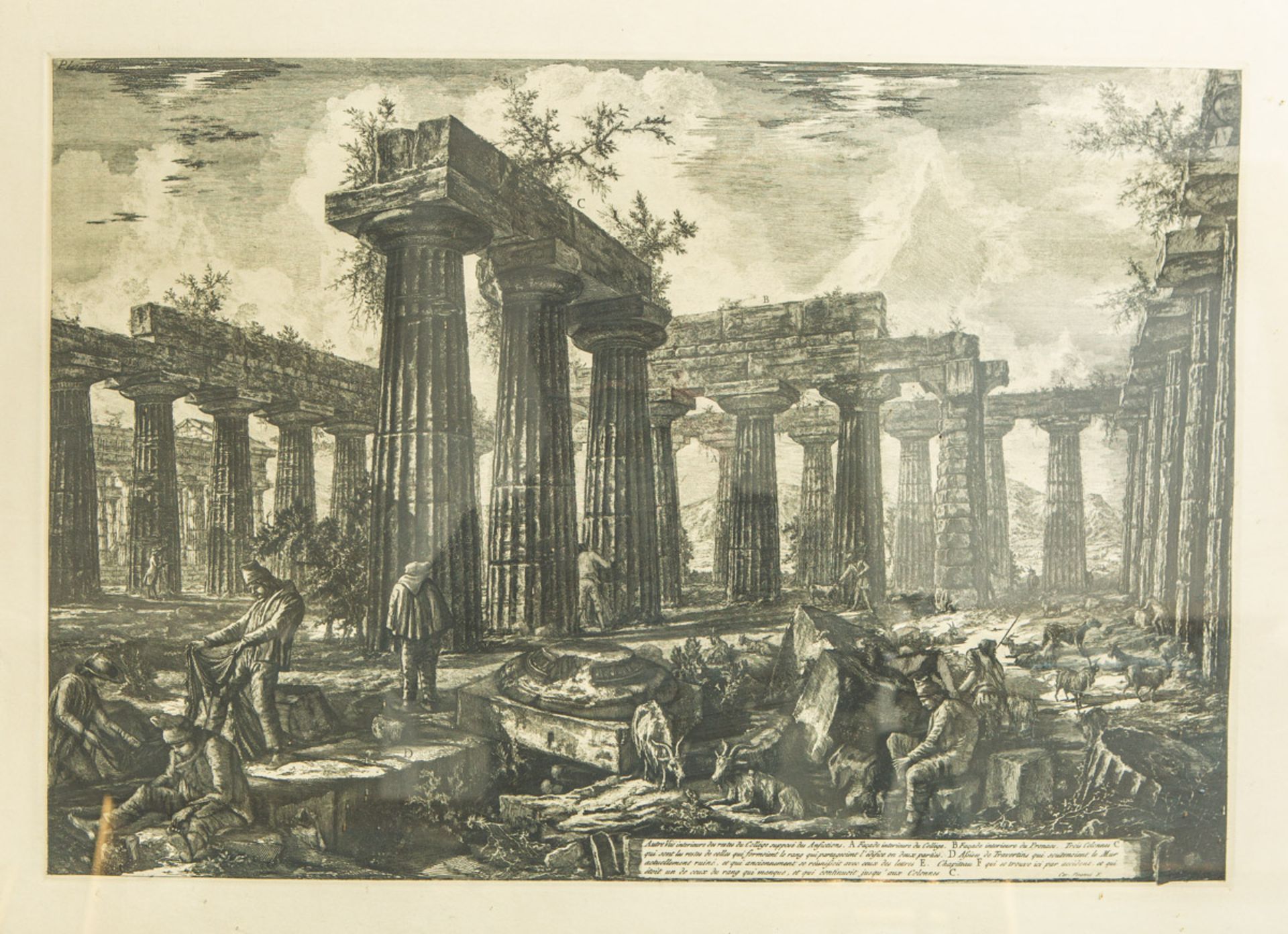 Piranesi, Giovanni Battista (1720 - 1778), "Autre Vüe interieure des restes du Collége supposé des A