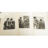 Daumier, Honoré (1808 - 1879), Mappe mit 32 Druckgrafiken