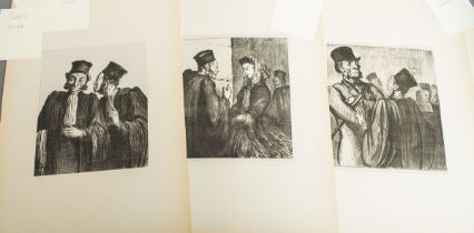 Daumier, Honoré (1808 - 1879), Mappe mit 32 Druckgrafiken