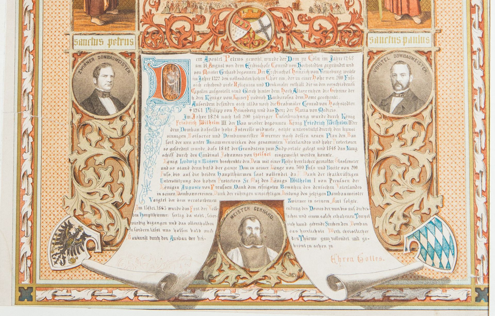 Künstler/in unbekannt (19. Jh.), Gedenkblatt an das Dombaufest d. 15. Okt. zu Coeln 1863 - Image 3 of 3