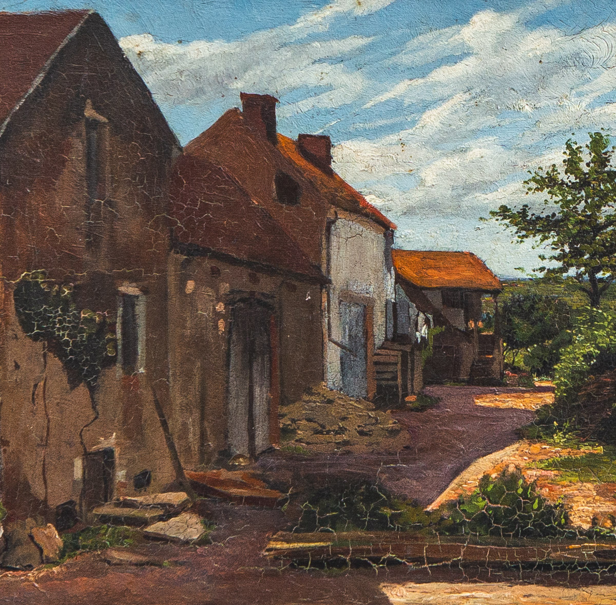 Unsigniert (20. Jh.), Dorfszene - Image 2 of 3