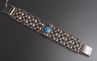 Damenarmband mit integrierter Uhr 925 Silber (1970er Jahre)