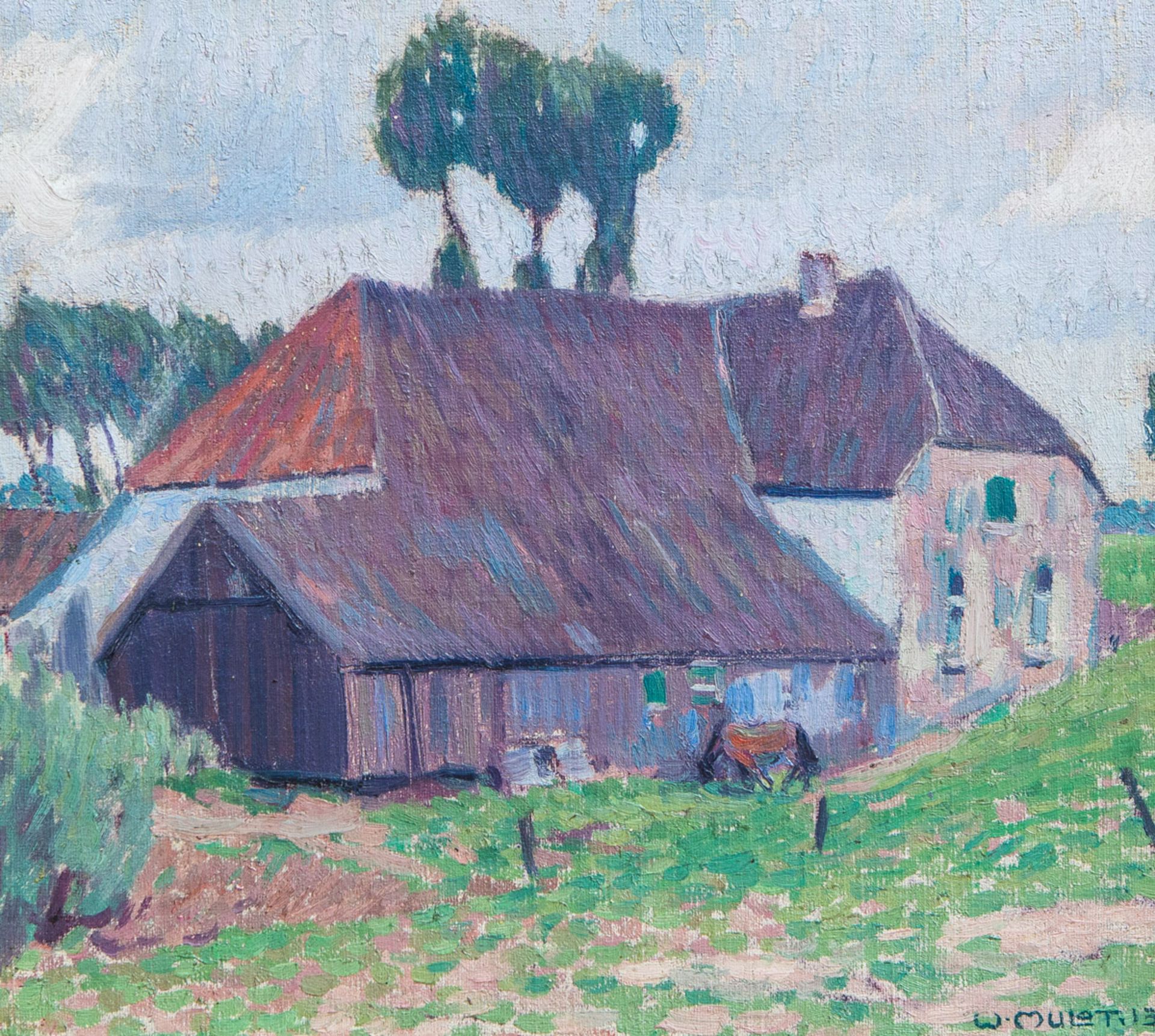 Mulot, Willy (1889 - ?), Landschaftsdarstellung mit Haus - Bild 2 aus 3