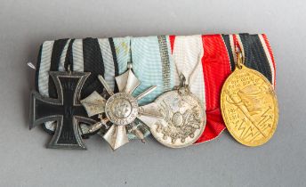 Ordensspange (1. WK), 1x EK II, 1x Verdienstkreuz