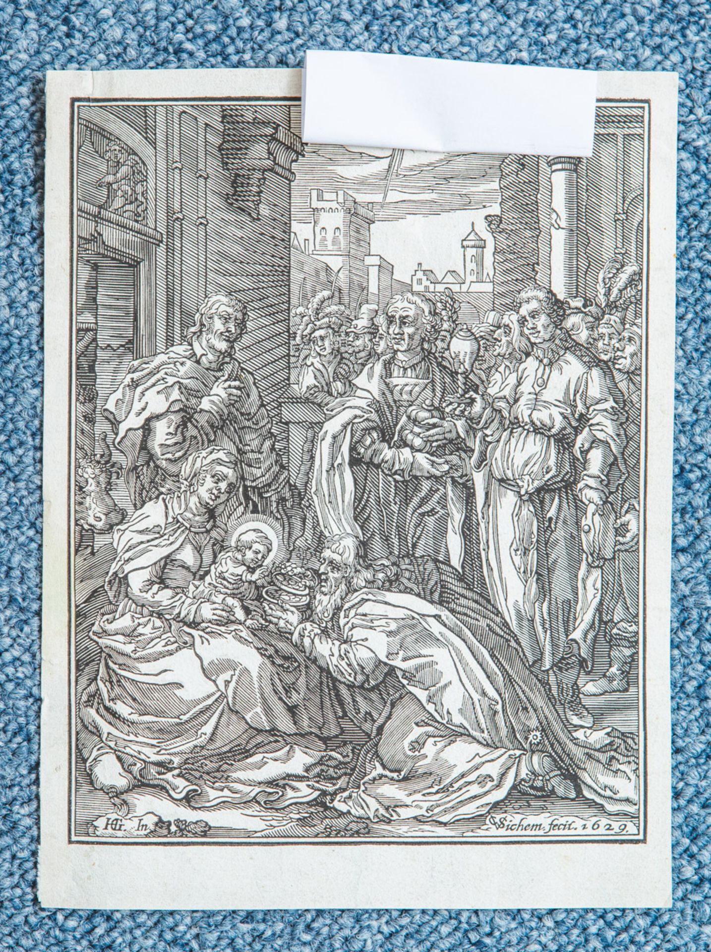 van Sichem, Christophe II. (um 1580 - 1658), "Die Anbetung der Könige" (1629, nach Goltzius)