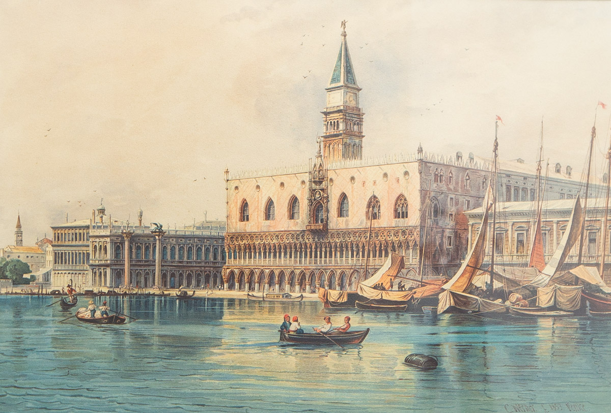 Werner, Carl (1808 - 1894), Venedig - Blick auf den Dogenpalast (1853) - Image 3 of 4