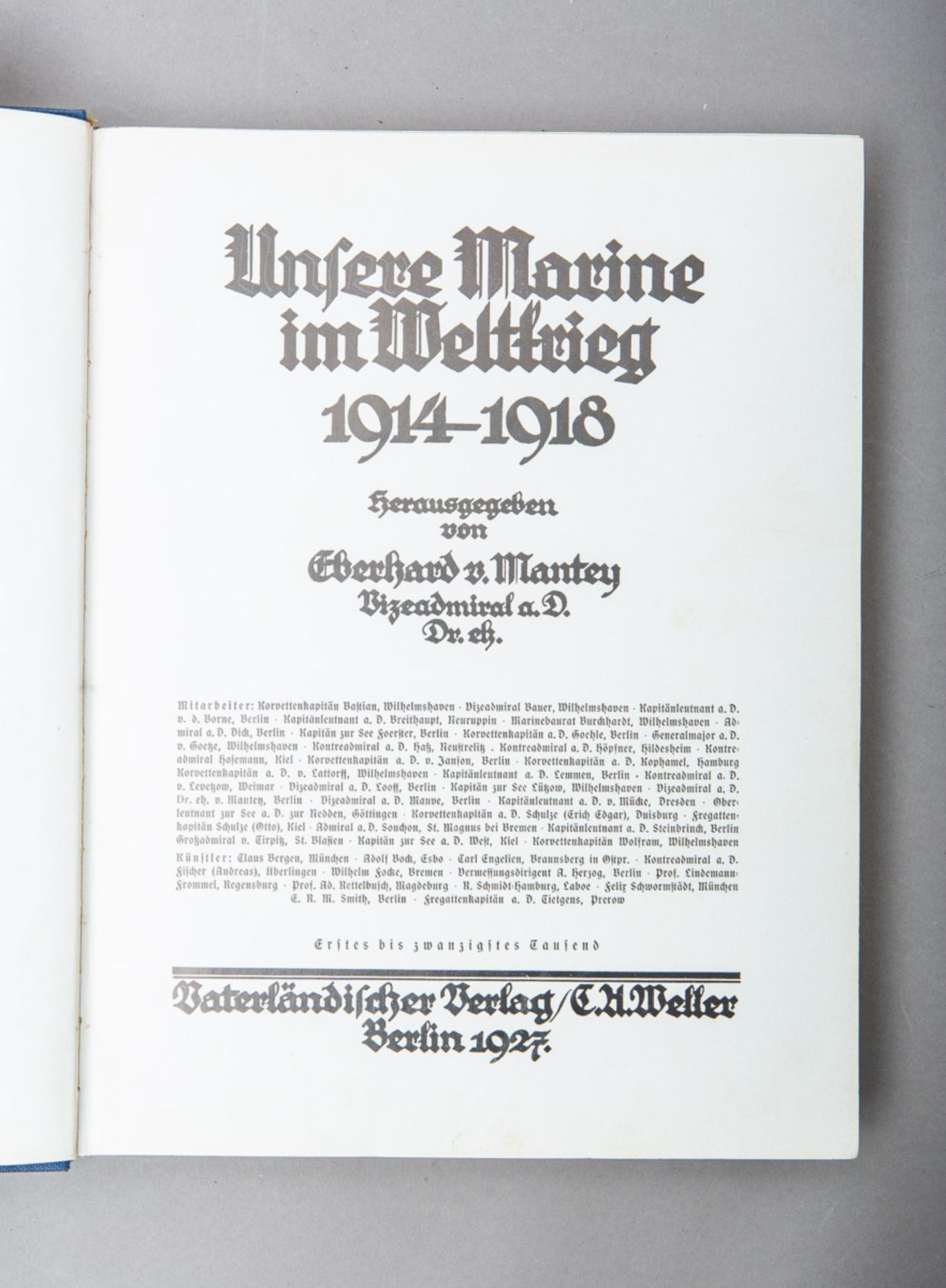 von Mantey, Eberhard (Hrsg.), "Unsere Marine im Weltkrieg 1914 - 1918" - Image 2 of 2