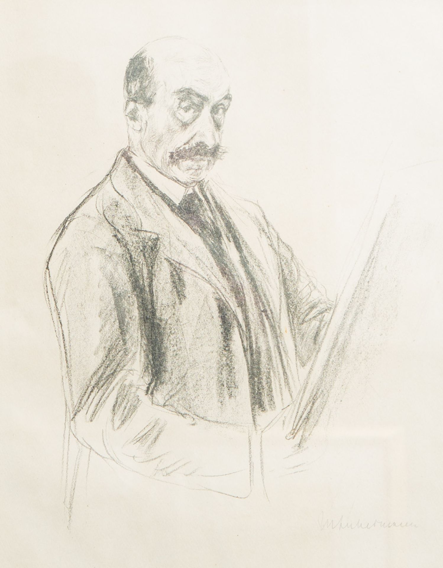 Liebermann, Max (1847 - 1935), "Großes Selbstportrait, stehend und zeichnend" (1912) - Bild 2 aus 3