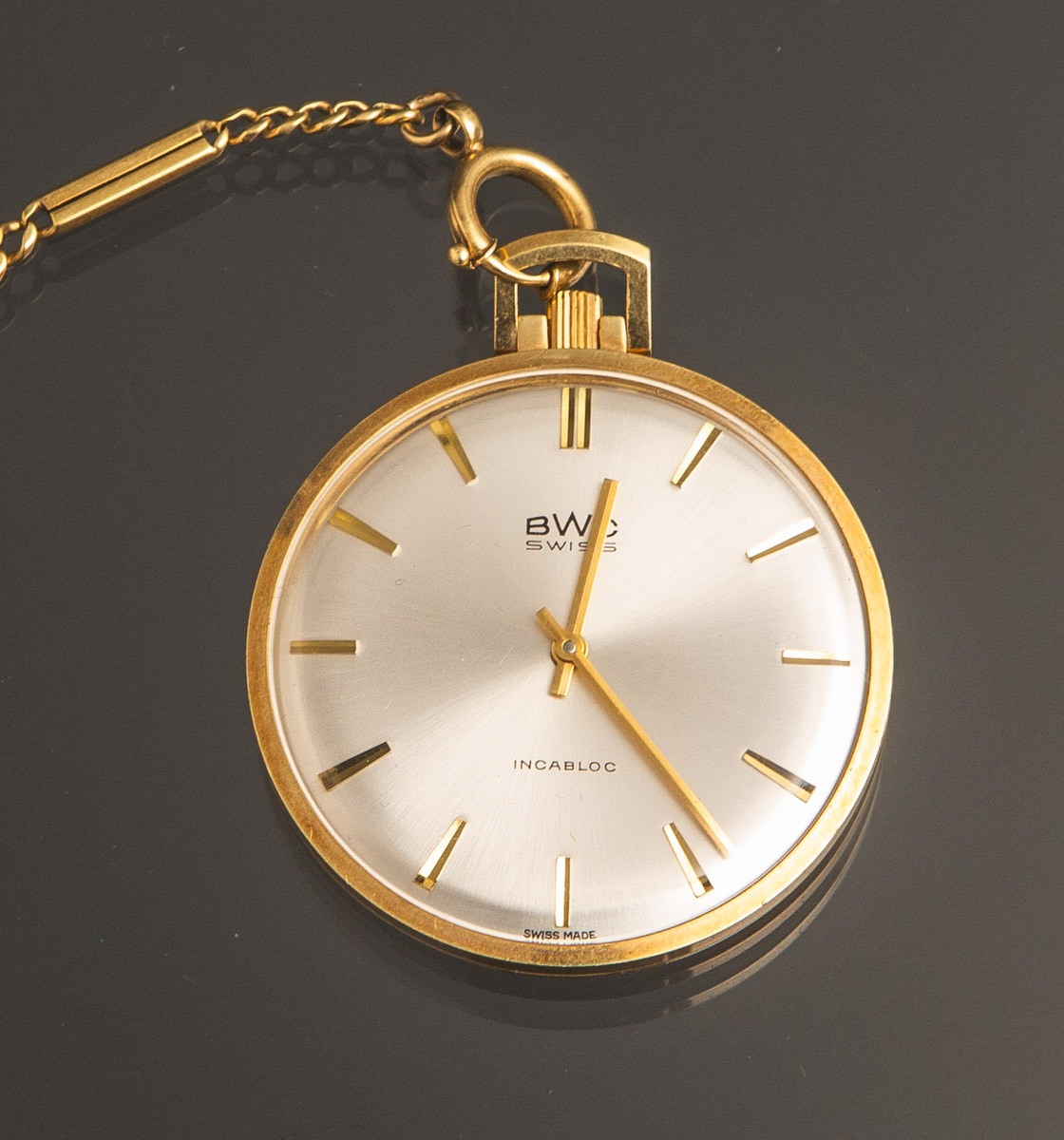 BWC - Frackuhr mit Uhrenkette 585 GG (Schweiz) - Image 2 of 2