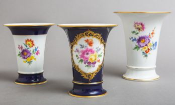 3-teiliges Konvolut von Blumenvasen (Meissen)