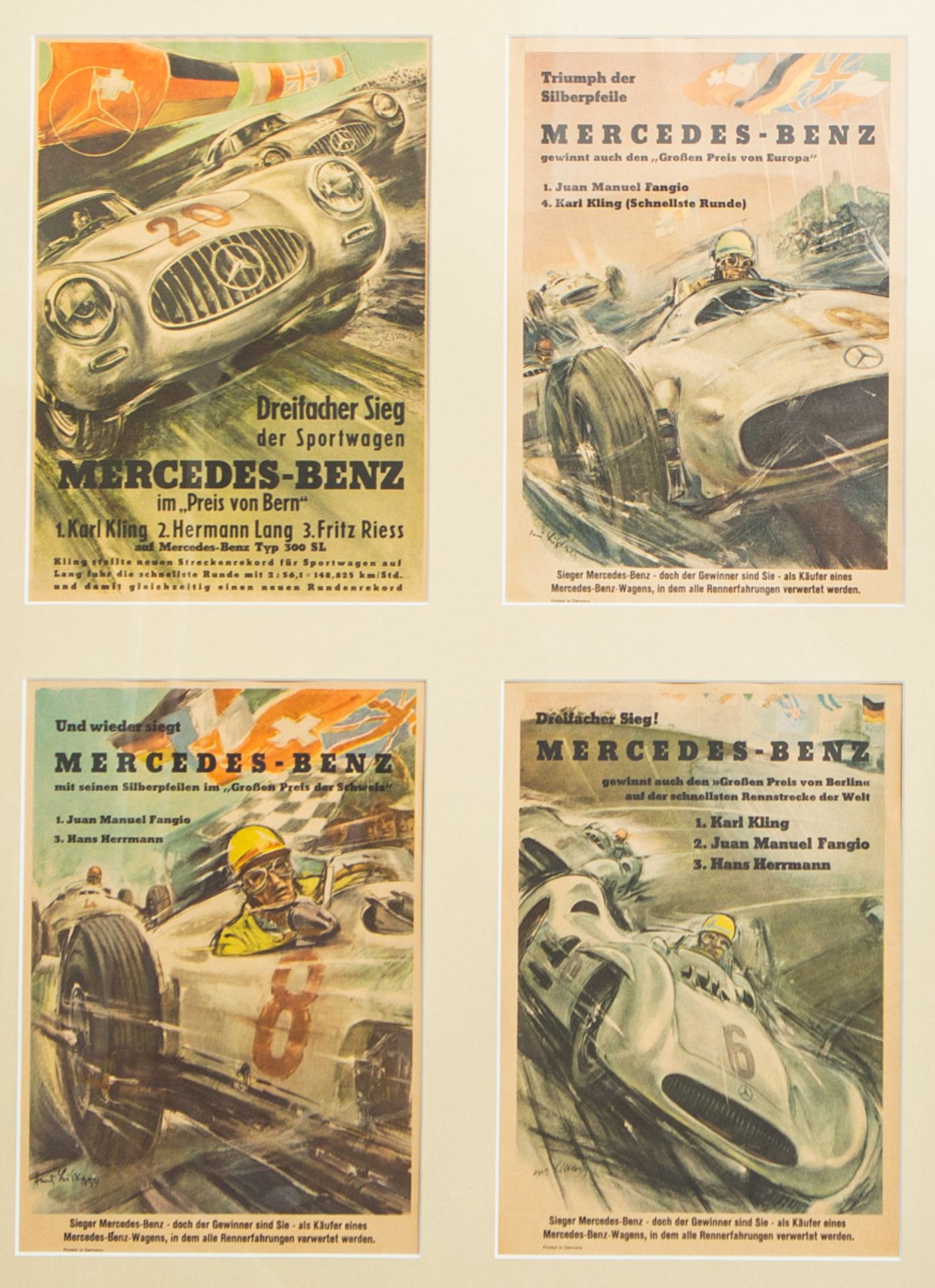 8-teiliges Konvolut von Mercedes Benz Werbepostern (wohl 50er J.) - Image 2 of 2