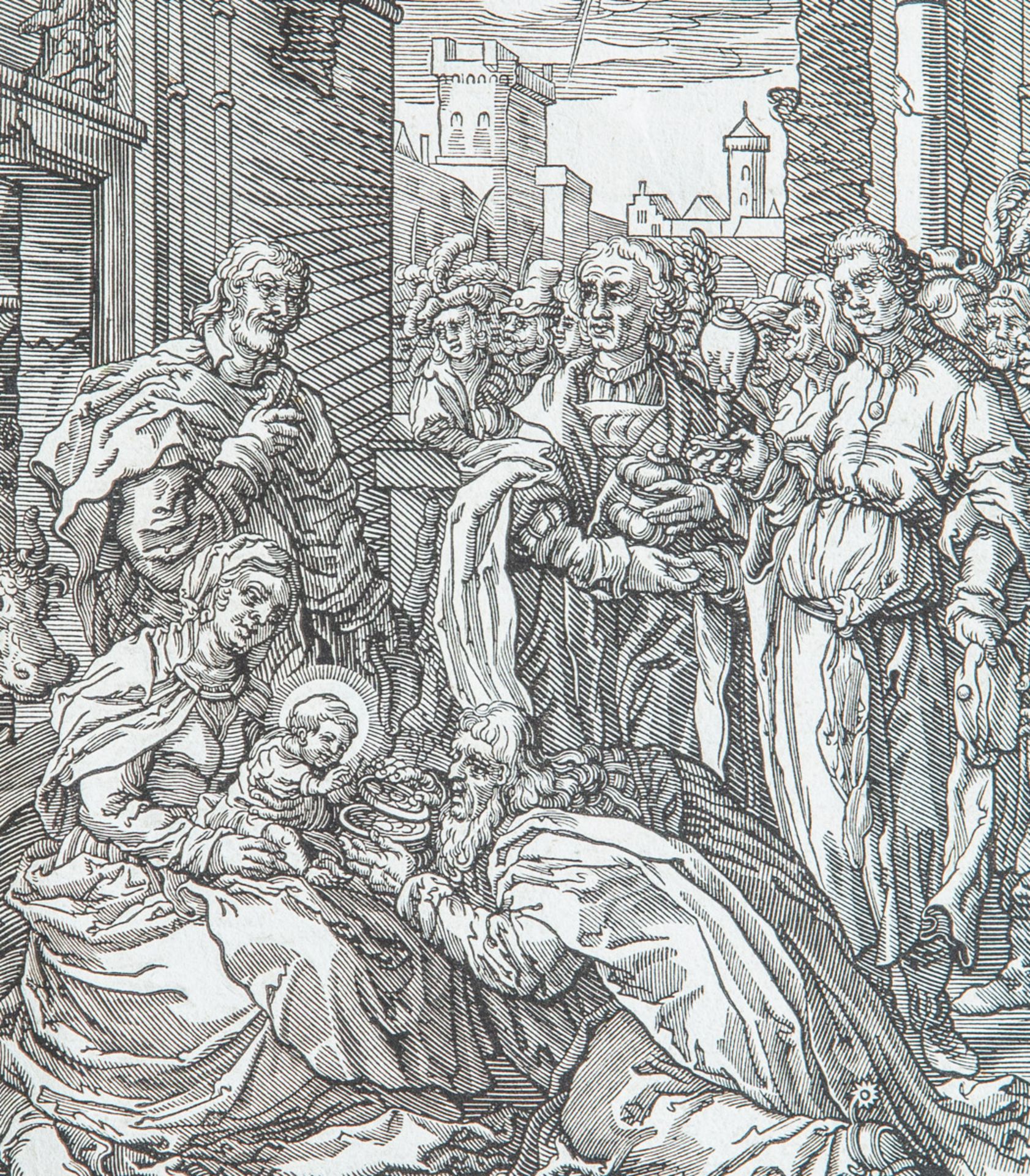 van Sichem, Christophe II. (um 1580 - 1658), "Die Anbetung der Könige" (1629, nach Goltzius) - Bild 2 aus 3