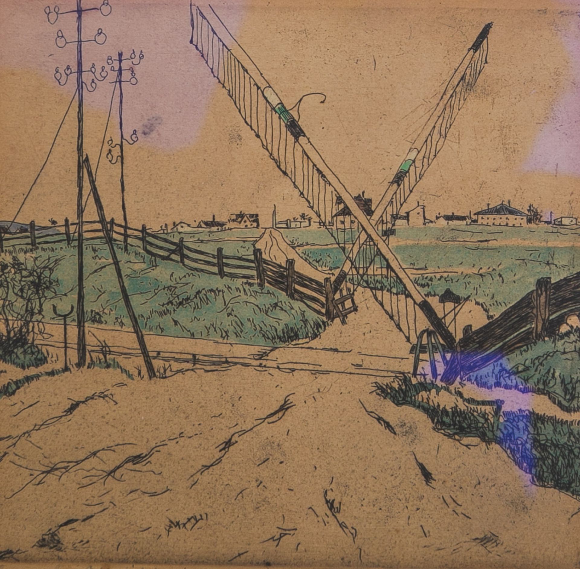 Olbricht, Alexander (1876 - 1942), "Beschrankter Bahnübergang" - Bild 2 aus 3