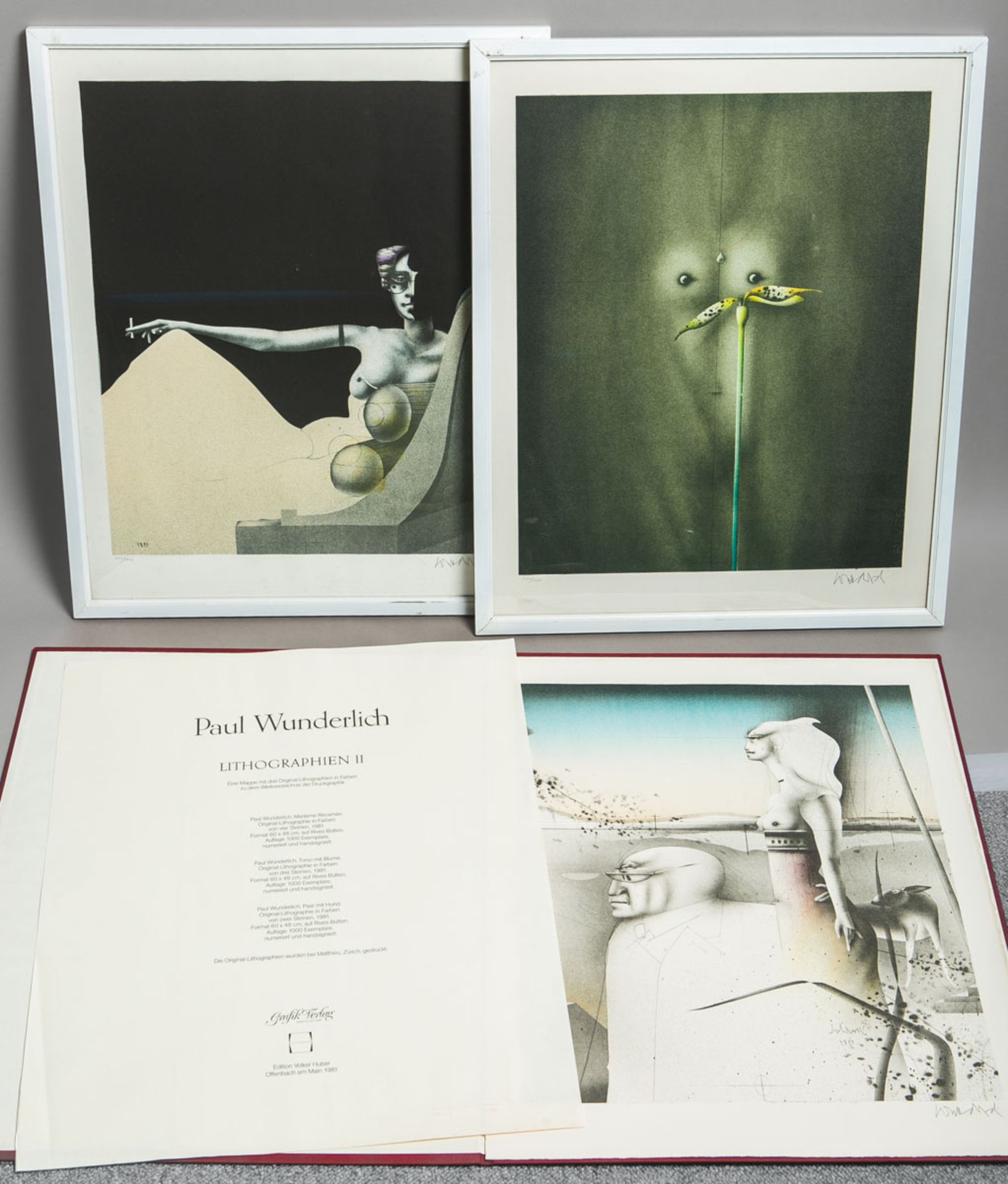 Wunderlich, Paul (1927 - 2010), Mappe mit 3 Lithografien "Lithographien 2" (1981)