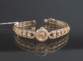 Longines - Damenarmbanduhr mit Diamantbesatz 750 WG