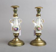 Paar bäuerliche Kerzenhalter (wohl um 1850/70)