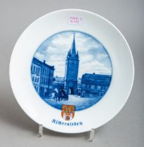 Wandteller "Aschersleben" (Meissen, 1. Wahl)