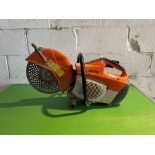 Stihl petrol engine model TS480i disc cutter with helmet