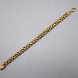Königsarmband flach 14 kt. Gold, Breite ca. 7,5 mm, Länge ca. 19,5 cm, 7,4 g