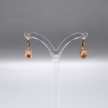 Ohrringe 585 Rosegold mit rosa Edelsteinen, Edelstein ca. 7,7 x 5,7 mm, 1,8 g