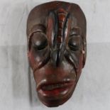 Holzmaske Wandmaske Asien ca. 27 cm