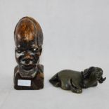 Afrikanische Figuren Büste Wasserbüffel Stein