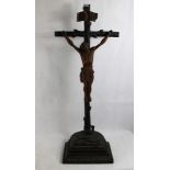 Standkreuz Kruzifix geschnitzt um 1900, ca. 71 cm
