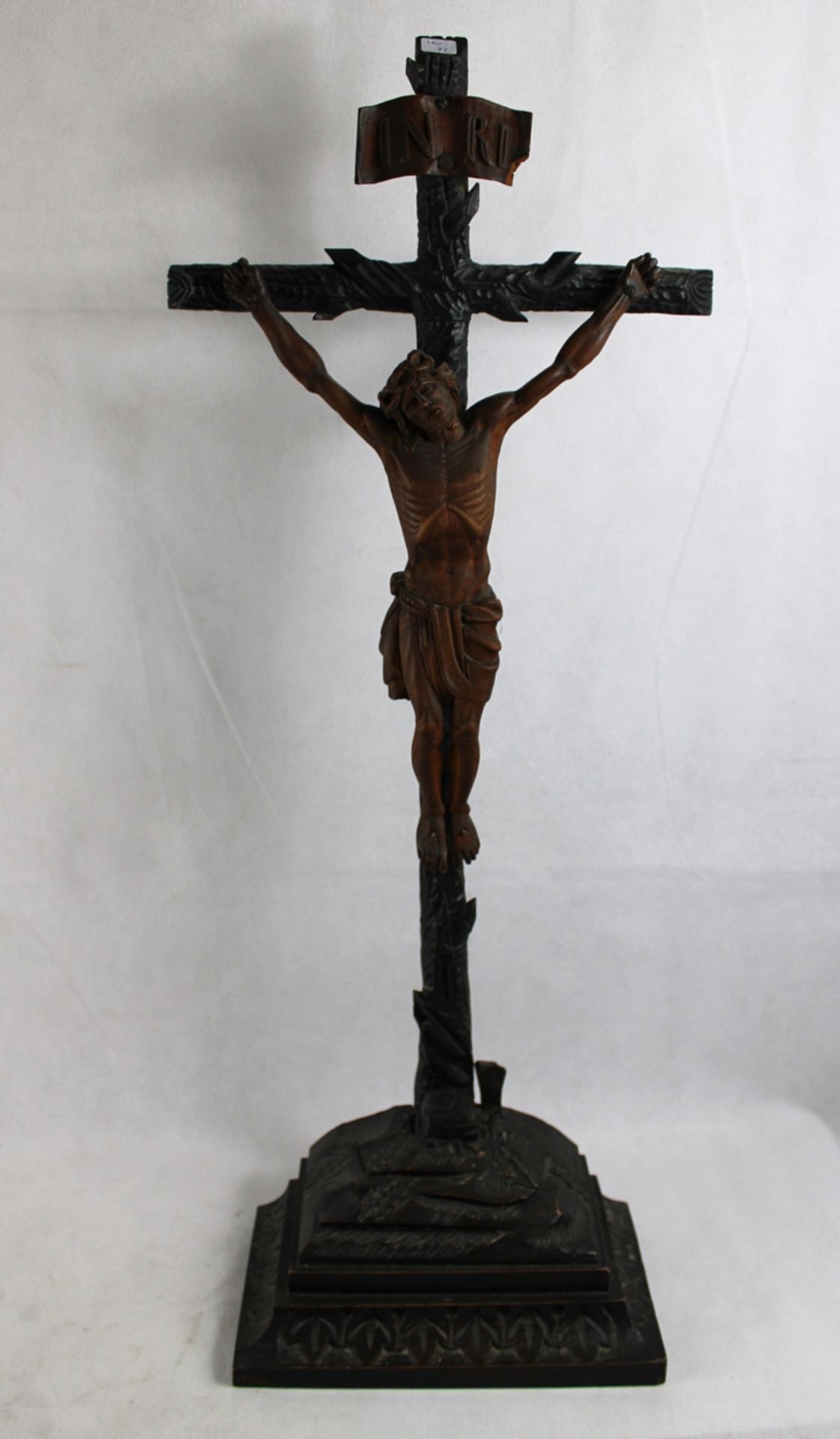 Standkreuz Kruzifix geschnitzt um 1900, ca. 71 cm