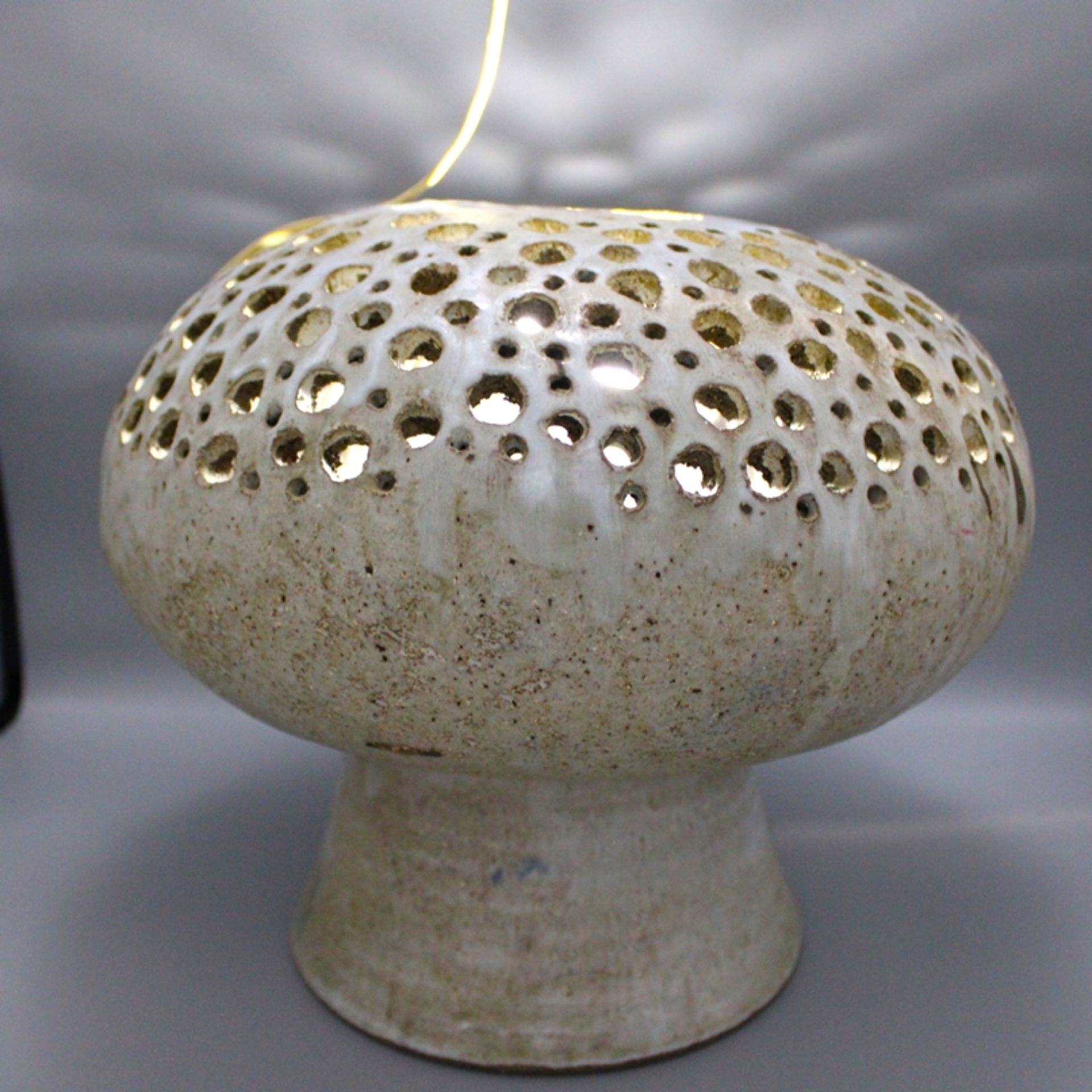 Keramiklampe modernes Design, Höhe ca. 26 cm, Ø ca. 31 cm, Elektrik ungetestet (vom Fachmann prüfen - Bild 4 aus 4