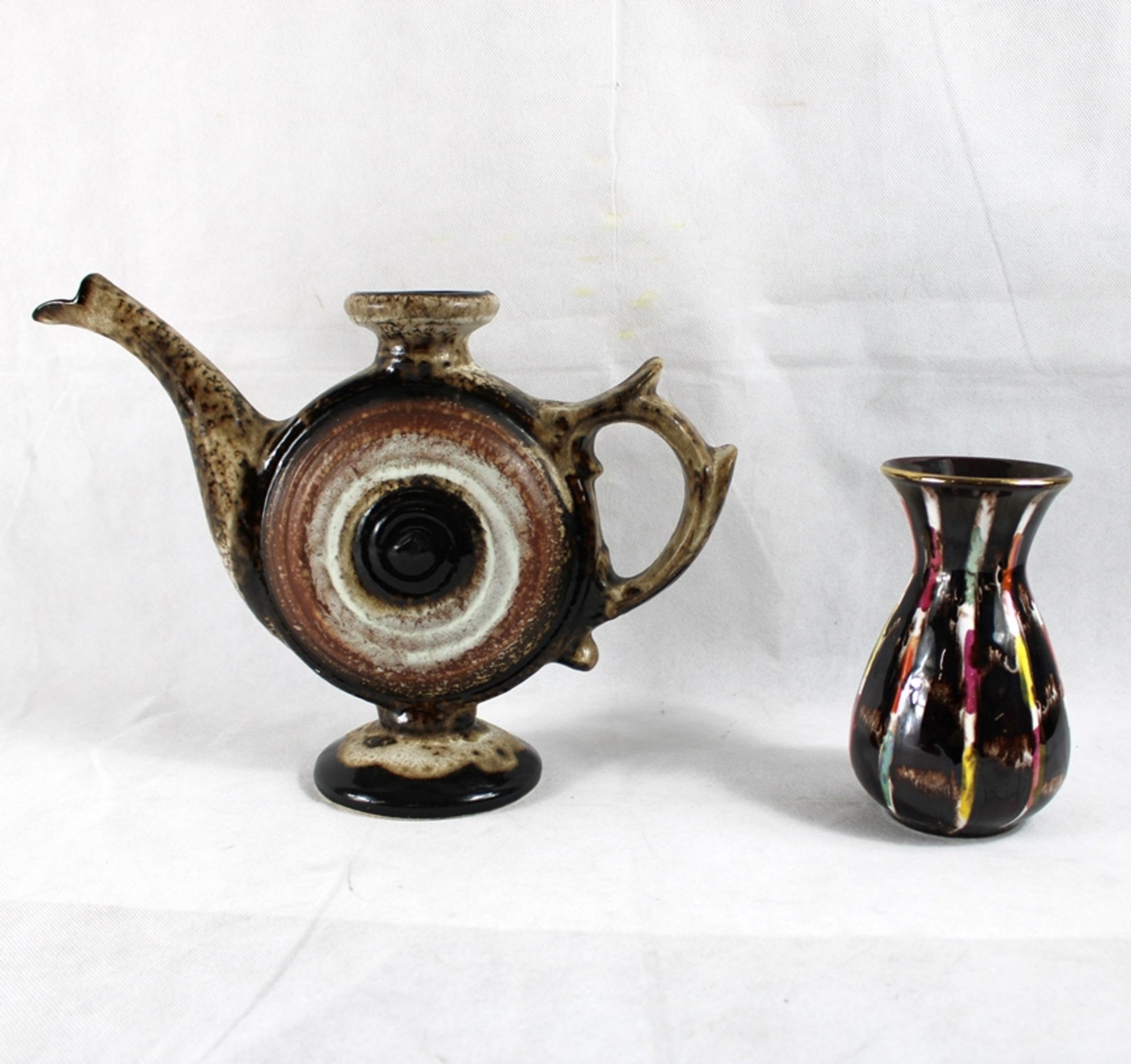 Keramik 60/70er Jahre Konvolut 5-teilig, kl. Beschädigung vereinzelt möglich - Bild 3 aus 3