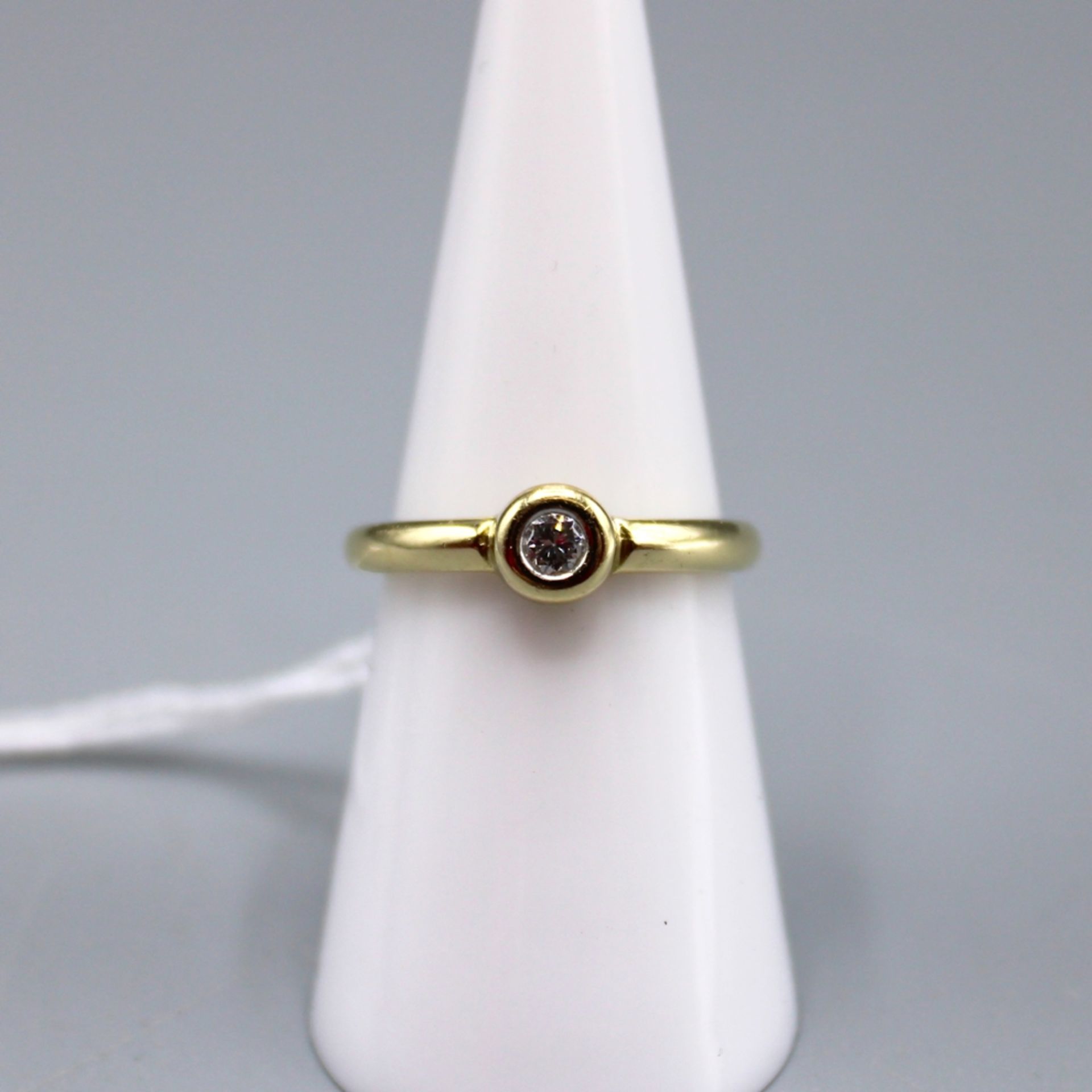 Brillantring 0,1 ct. Gold 585, Ring Ø ca. 17 mm, 2 g