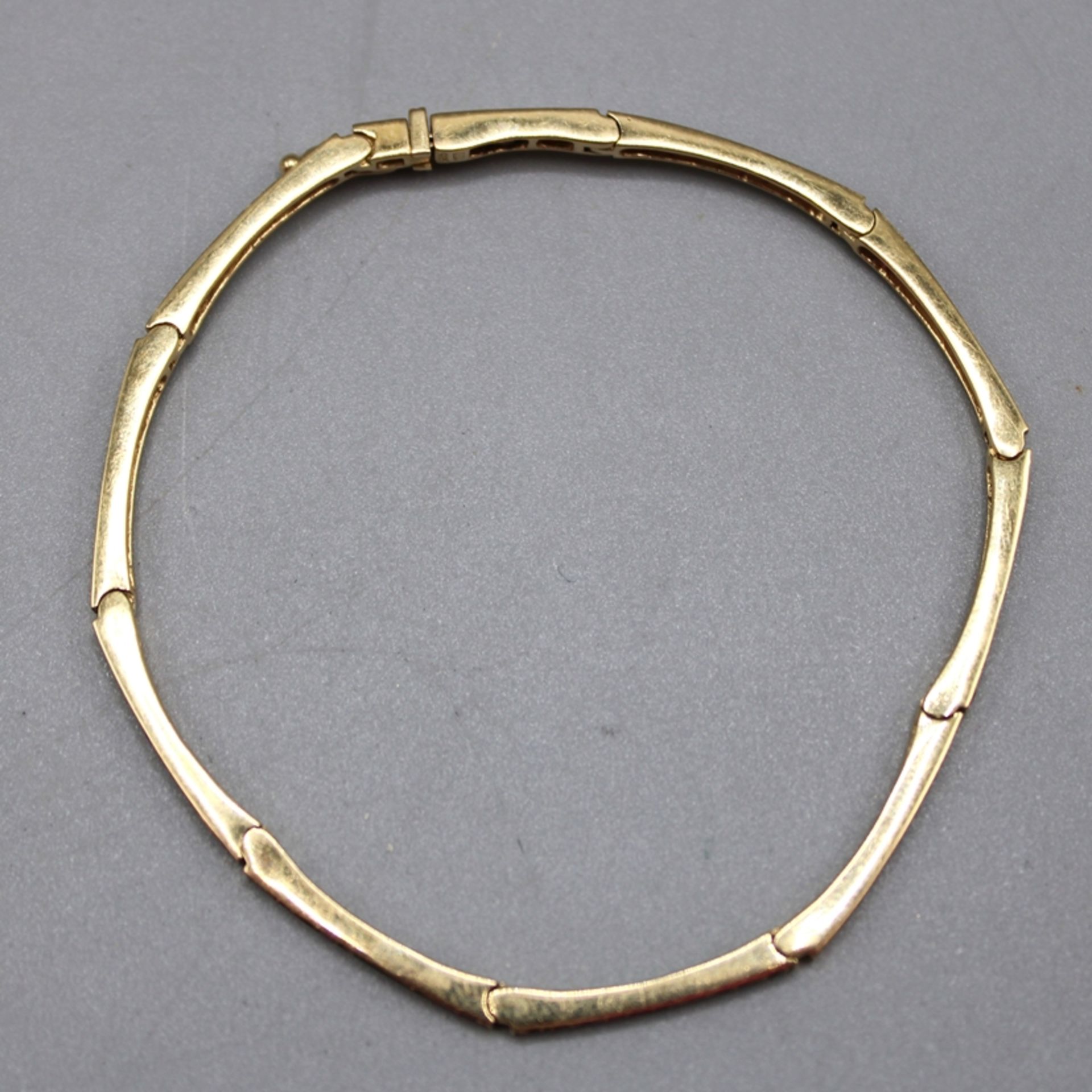 Rubin Armband 585 Gold, Stärke ca. 2,1 mm, Ø ca. 6,5 cm, 9 g - Bild 2 aus 2