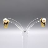 Perlen Ohrringe 585 Gold, ca. 1,2 cm, Ø Perle ca. 5,5 mm, 2,7 g