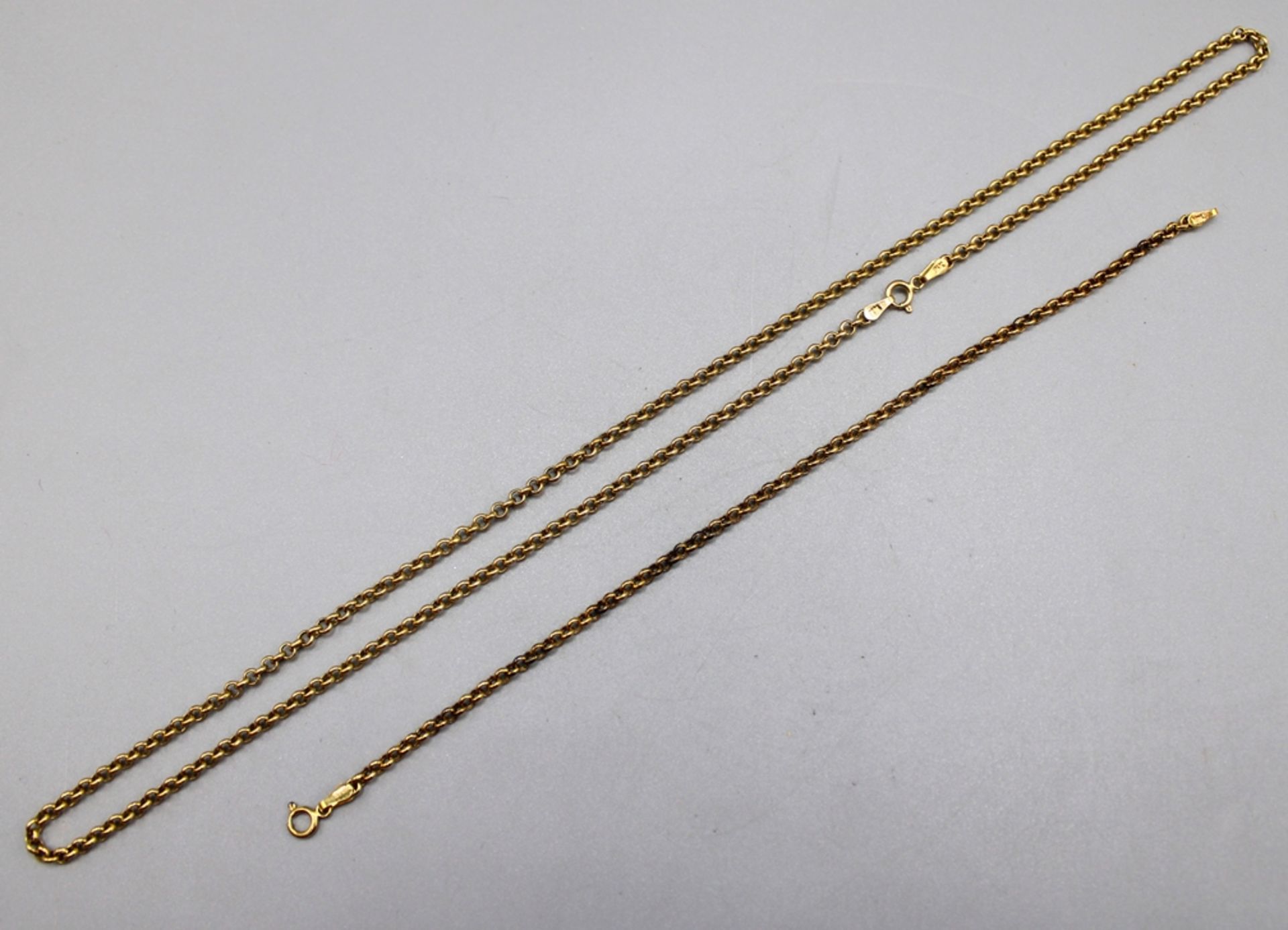 Erbs Schmuckset Kette u. Armband 14 kt. Gold, Stärke ca. 2,5 mm, Kette ca. 50,5 cm, Armband ca. 18 