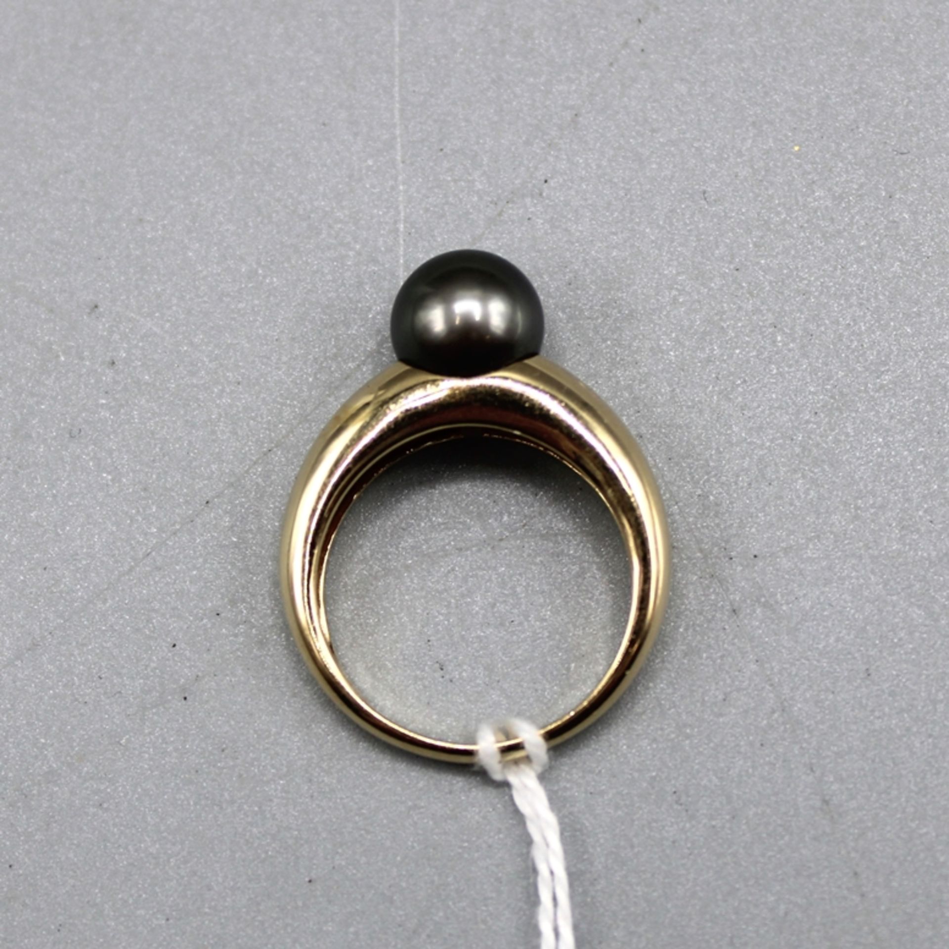 Tahitiperle Goldring 585, Ø Perle ca. 8,7 mm, Ø Ring ca. 17,5 mm, 5,1 g - Bild 2 aus 2